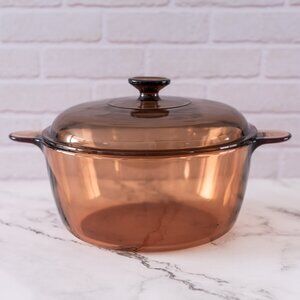 Corning Visions Amber Glass Cookware 4.5L 5Qt Dutch Oven Stock Pot w/ Lid
